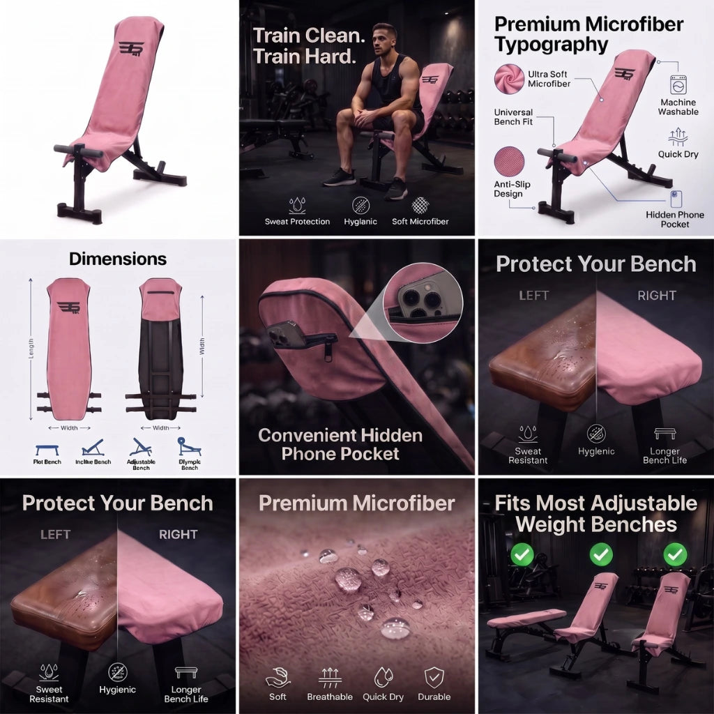 Premium Washable Gym Bench Towel – Pink Edition