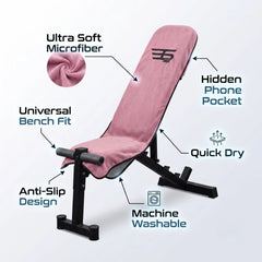 Premium Washable Gym Bench Towel – Pink Edition