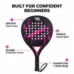 Carbon Fiber Beach Tennis Racket with EVA Foam Core
