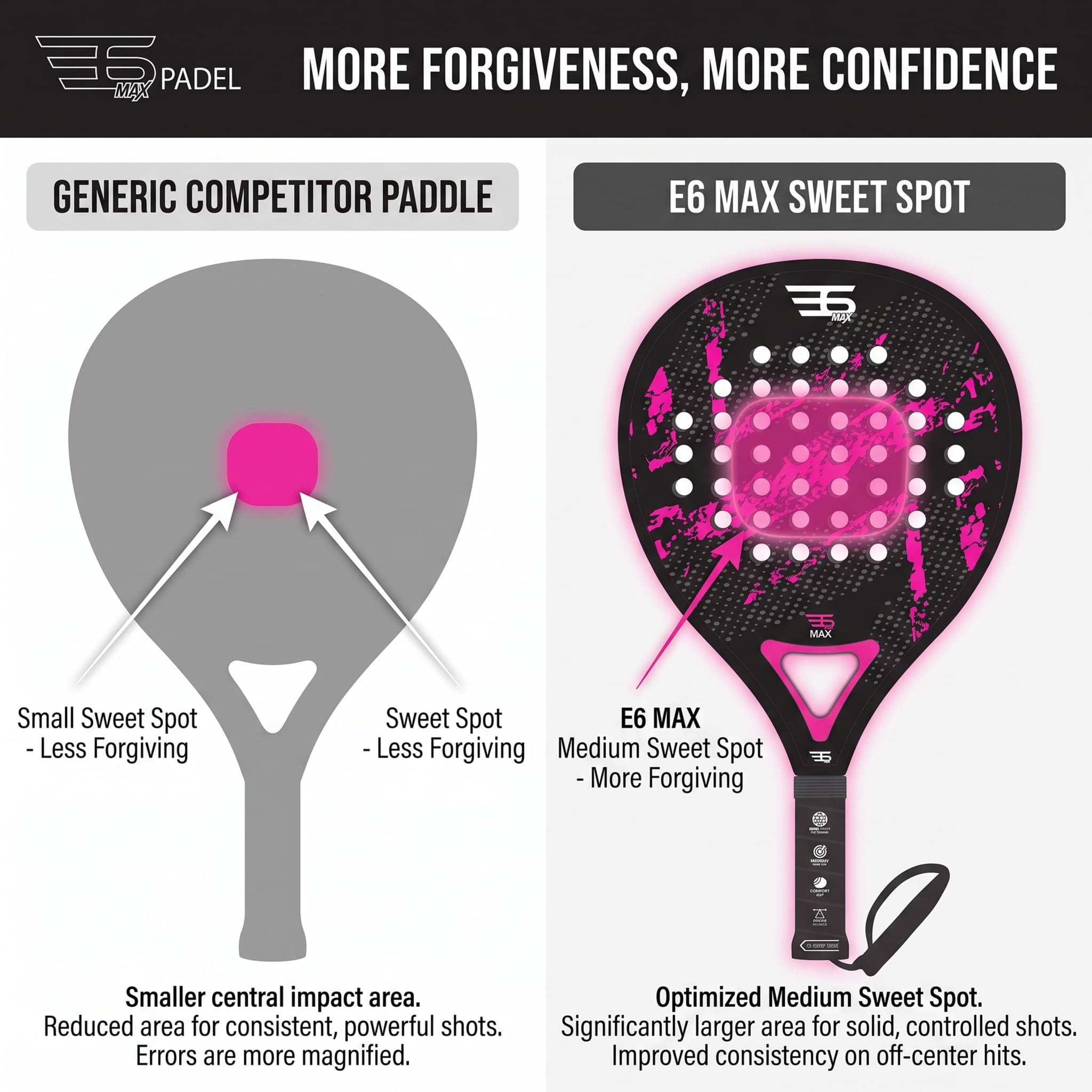 Carbon Fiber Beach Tennis Racket with EVA Foam Core
