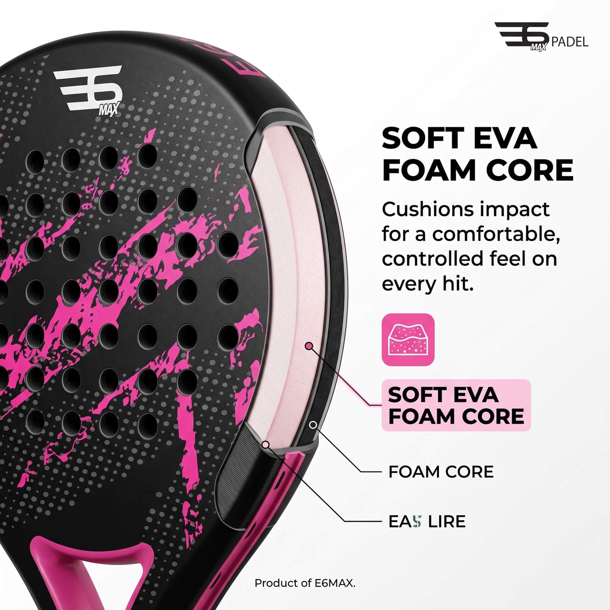 Carbon Fiber Beach Tennis Racket with EVA Foam Core