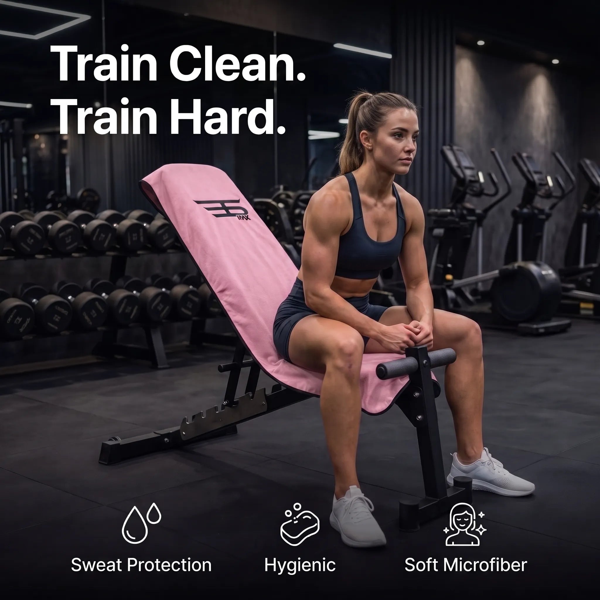 Premium Washable Gym Bench Towel – Pink Edition