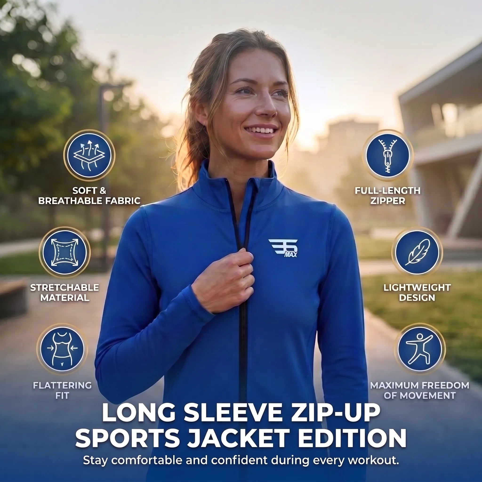 Long Sleeve Zip-Up Sports Top Edition
