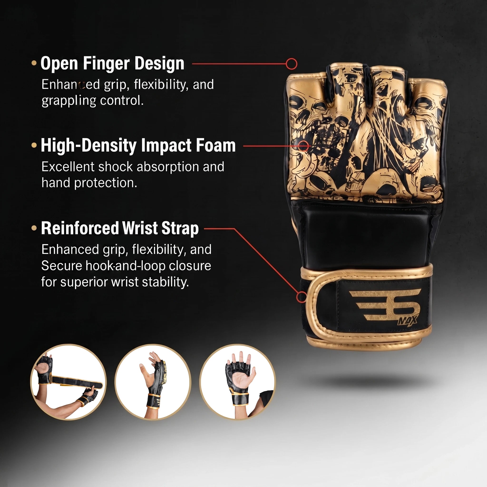 Elite Warrior MMA Fingerless Gloves