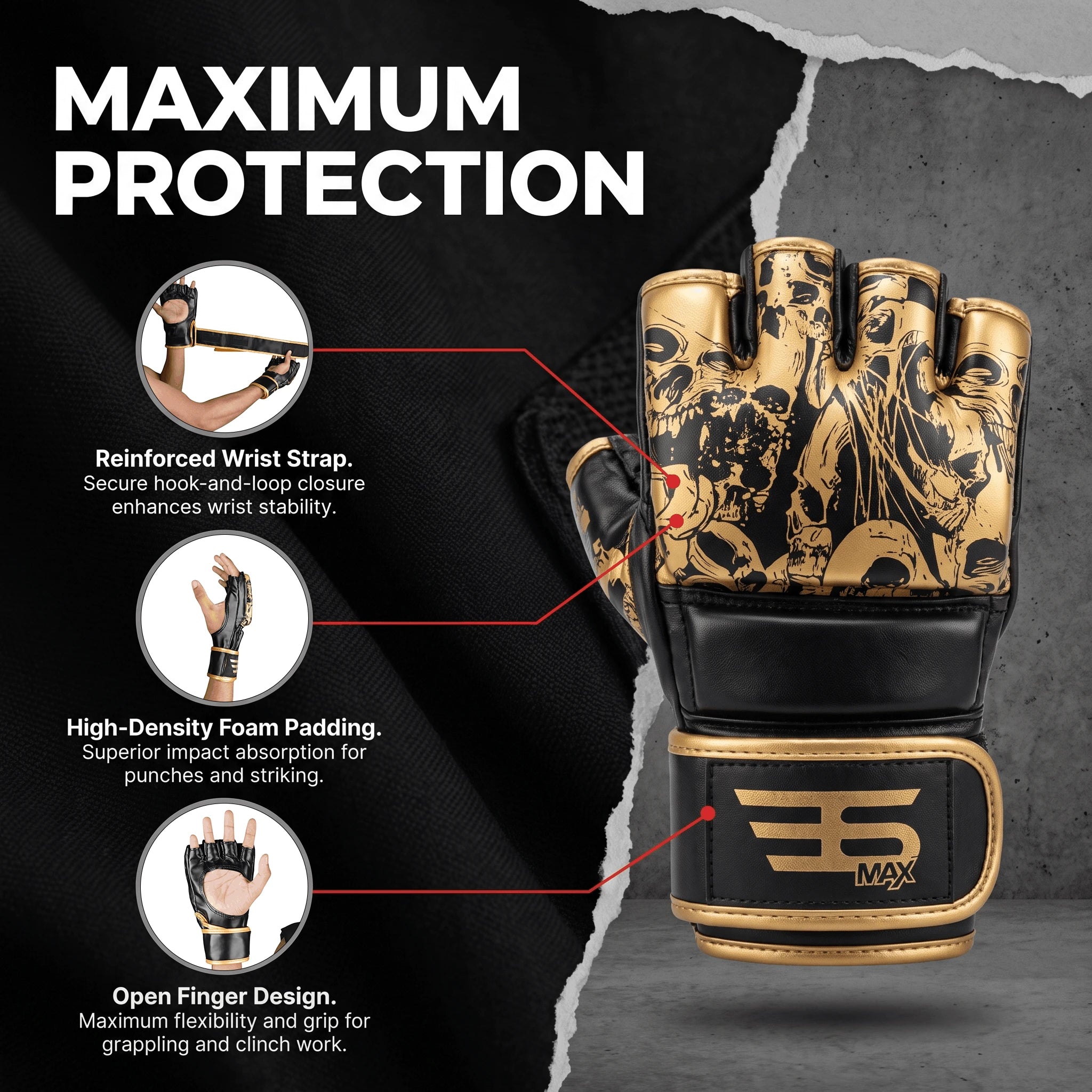 Elite Warrior MMA Fingerless Gloves